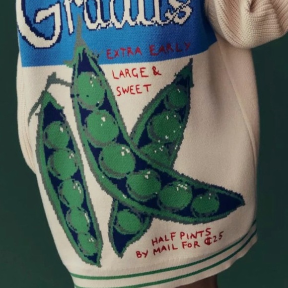 Anthropologie 2025 Pea Pod Varsity Cardigan - Picture 7 of 7